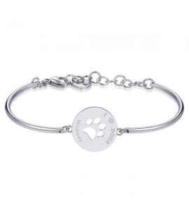 Bracciale Donna Gioielli Brosway Chakra in acciaio 316L con Luna Incisa e  Gatto in smalto nero e cristalli bianchi bhk253