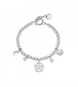 Bracciale Donna Gioielli Brosway Chakra in acciaio con Fiore di Loto bhkb115