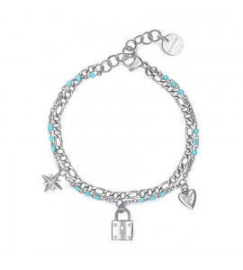 Bracciale Donna Gioielli Brosway Chant in acciaio con pendenti bah65