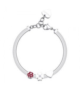 Bracciale Donna Gioielli Sagapò Click in acciaio snake Coccinella Quadrifoglio Cuore sck250