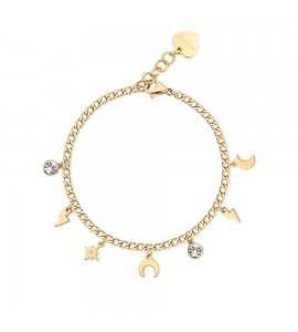 Bracciale Donna Gioielli Sagapò Message in acciaio pvd oro con pendenti ssg16