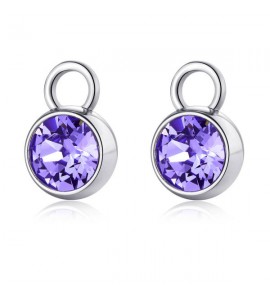 Charm Donna Gioielli Sagapò Happy Ears in acciaio 316L per orecchini Cristallo Viola she016