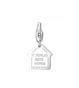 Charm donna gioielli Sagapò Happy in acciaio 316L Casetta Nonna sha390