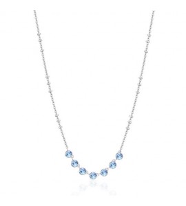 Collana Donna Gioielli Brosway Symphonia in acciaio e cristalli light sapphire bym134