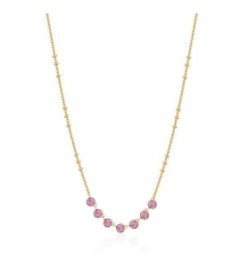 Collana Donna Gioielli Brosway Symphonia in acciaio pvd oro e cristalli light amethyst bym138