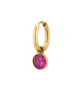 Orecchino singolo da Donna Gioielli Brosway Chakra in acciaio pvd oro zircone ruby bhke129