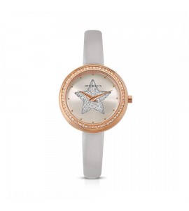 Orologio solo tempo donna Ops Objects Light Charme crystal similpelle grey pvd oro rosa opspw-637