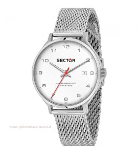 Orologio uomo solo tempo Sector 370 cassa in acciaio 39 mm quadrante bianco r3253522006