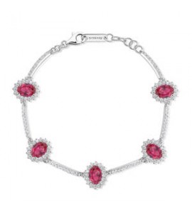 Bracciale Kate Donna Gioielli Fancy by Brosway in argento zircone ovale rosso fpr40