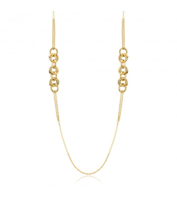 Collana Donna Gioielli Luca Barra in acciaio IP gold lunga ck1567